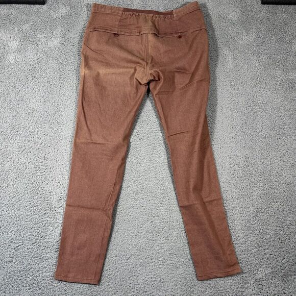 CROQUIS Men's Sz L Tapered Ankle Jeans Linen Blend Salomon Pink - Picture 3 of 8